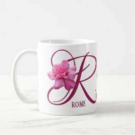 Caneca De Café Rosie com nome rosa rosa rosado personalizável