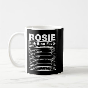 Caneca De Café Rosie Nutrition Facts Rosie Name Birthday Shirt
