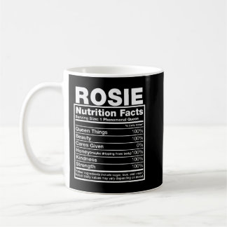 Caneca De Café Rosie Nutrition Facts Rosie Name Birthday Shirt