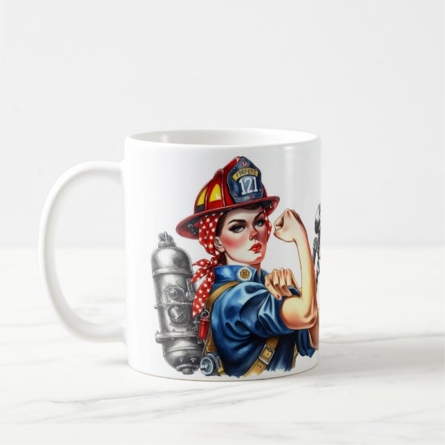 Caneca De Café Rosie Personalizada, a Bombeiro Ribeira (Esquerda)
