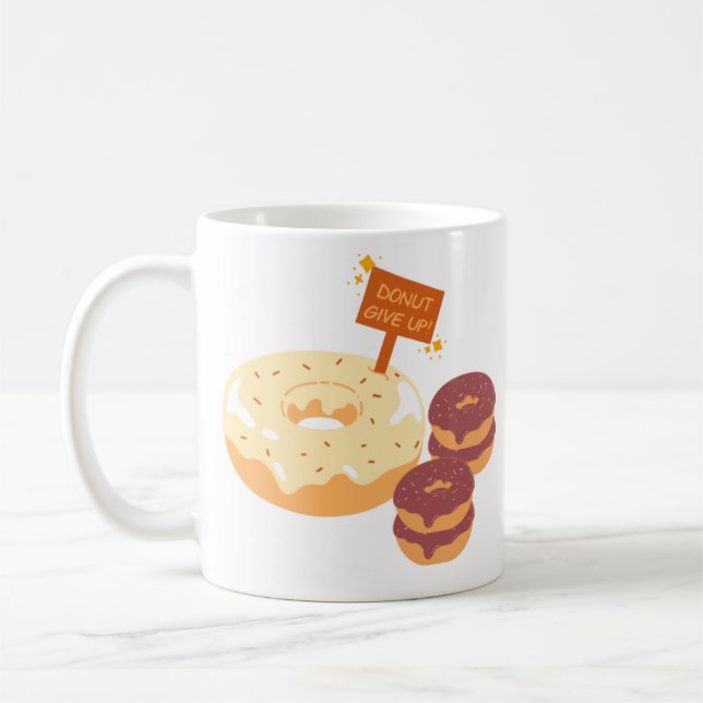 Caneca De Café Rosquinha Abdicar De Chocolate E Rosquinha De Choc (Esquerda)