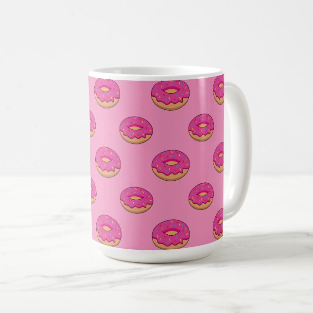 Caneca De Café Rosquinha de Morango com Cartoon de Sprinkles (Frente Esquerda)