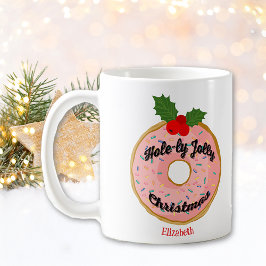 Caneca De Café Rosquinha Engraçada Natal Wreath Personalize