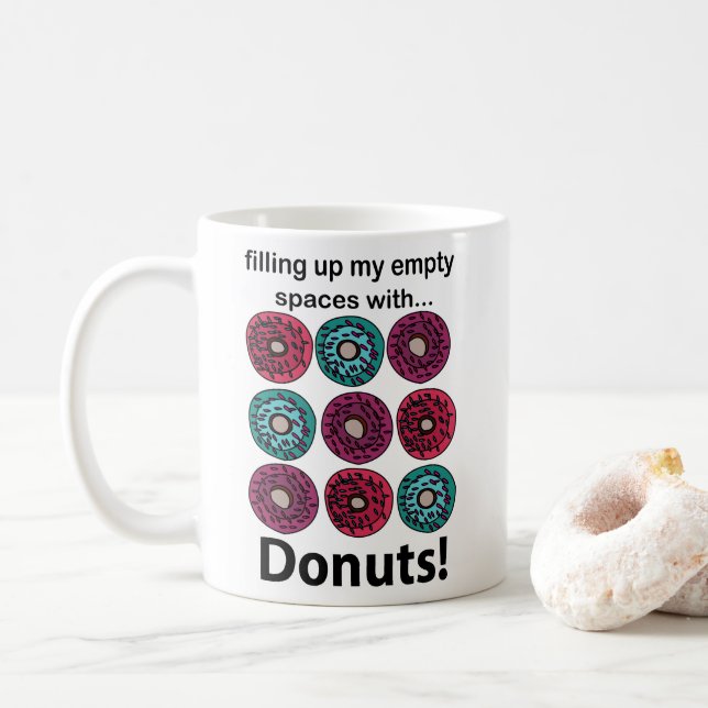 Caneca De Café Rosquinha Preenchendo Meus Espaços Vazios Com Rosq (Com Donut)