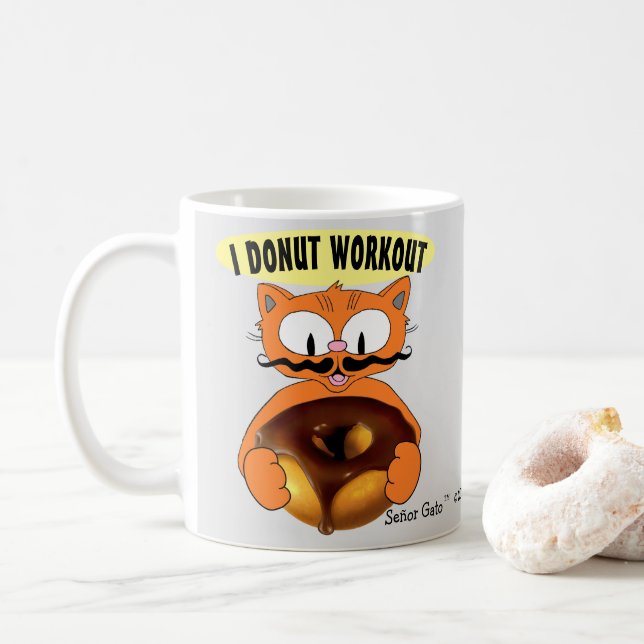 Caneca De Café ROSQUINHA TRABALHAR COM A DROGA Humorística (Com Donut)