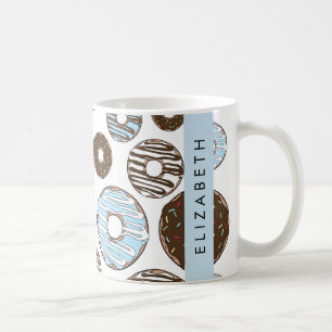 Caneca De Café Rosquinhas Azuis, Rosquinhas Marrons, Prensas, Seu