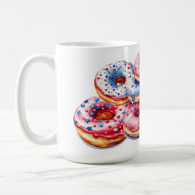 CANECA DE CAFÉ ROSQUINHAS AZUIS VERMELHAS PATRIÓTICAS E PATRIÓTIC (Esquerda)
