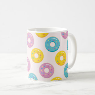 Caneca De Café Rosquinhas coloridas bonitas com padrão de borrifa