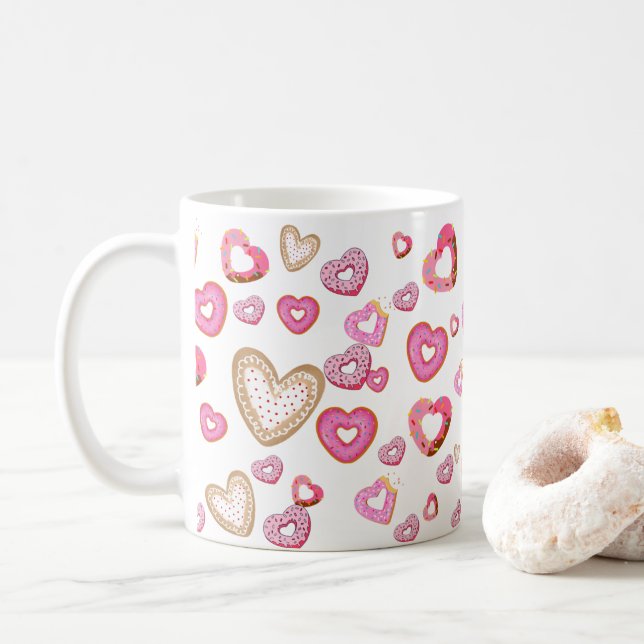 Caneca De Café Rosquinhas de coração doces e presentes adoráveis (Com Donut)