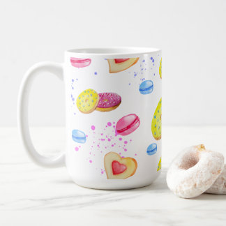 Caneca De Café Rosquinhas doces com padrão de vidros colorido