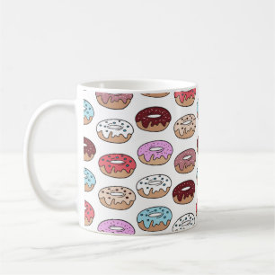 Caneca De Café Rosquinhas multicoloridas desenhadas à mão.
