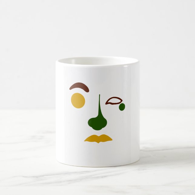Caneca De Café Rosto Abstrato Sem Título: Tropical (Centro)