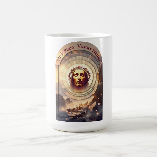 Caneca De Café Rosto da Luz Sagrada da Páscoa, Presente da Espera (Centro)