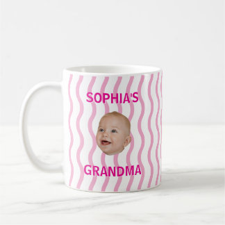 Caneca De Café Rosto de Bebê Personalizado Primeiro Neto Novo Avô