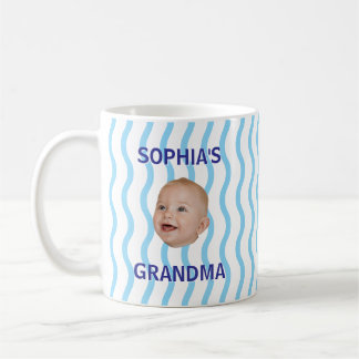 Caneca De Café Rosto de Bebê Personalizado Primeiro Neto Novo Avô