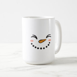 Caneca De Café Rosto de Boneco de Neve