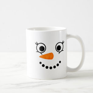 Caneca De Café Rosto de Boneco de Neve de Inverno Cílios de Natal