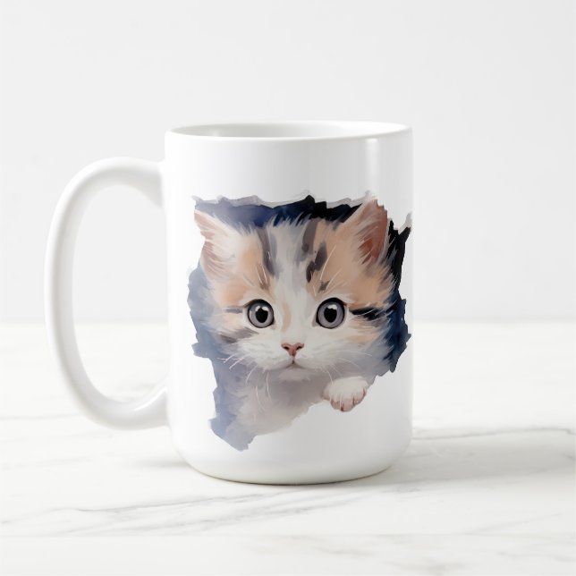 CANECA DE CAFÉ ROSTO DE CALICO CALICO FLUFFY CORTADO (Esquerda)