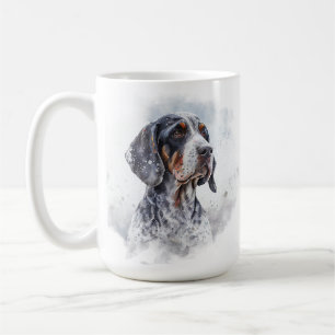 CANECA DE CAFÉ ROSTO DE CÃO DE TICO AZUL DO INVERNO DE NEVE