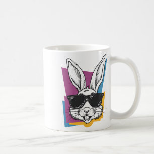 Caneca De Café Rosto de Coelho com Óculos de Sol para Meninos Hom