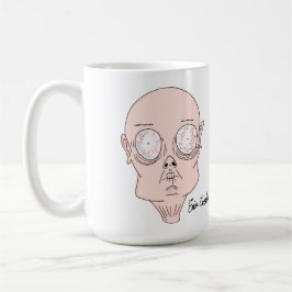 Caneca De Café Rosto de desenho animado assustado engraçado