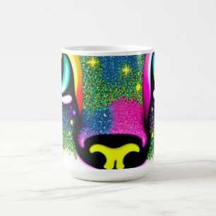 Caneca De Café Rosto de Gato Close Up Pop Art