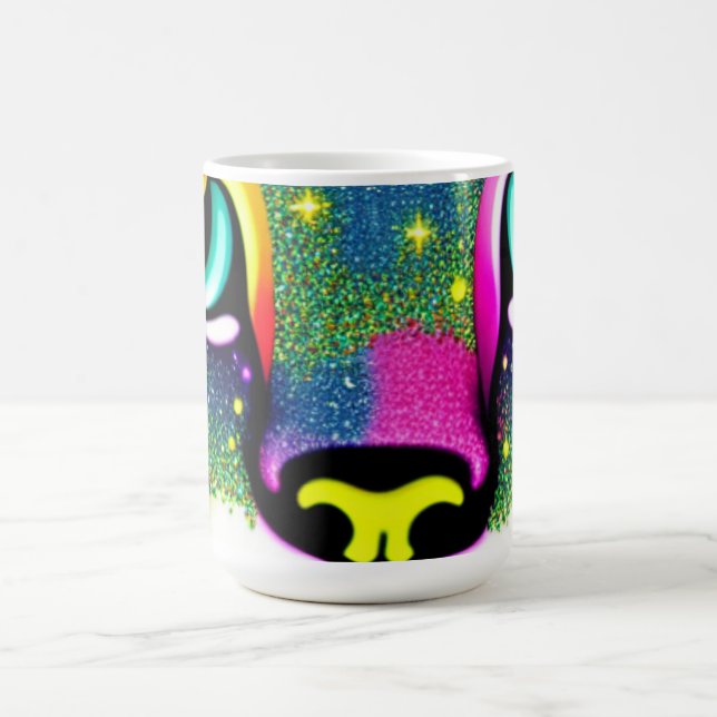 Caneca De Café Rosto de Gato Close Up Pop Art (Centro)