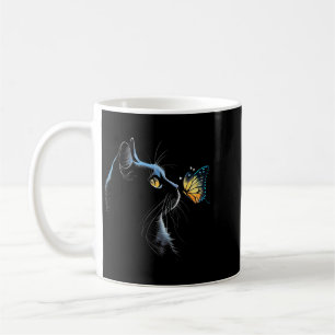 Caneca De Café Rosto de Gato - Com Borboleta