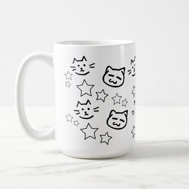 Caneca De Café Rosto de Gato Preto (Esquerda)