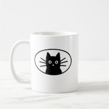 Rosto de Gato Preto Fofo Minimalista | Gato Kawaii