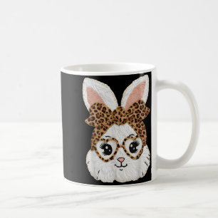 Caneca De Café Rosto de leopardo de coelho fofo de menina feliz E