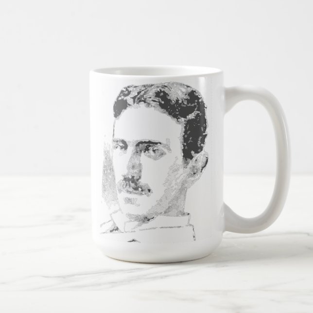 Caneca De Café Rosto de Nikola Tesla (Direita)
