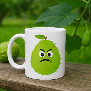 Caneca De Café Rosto de Pera Difusa Mal-humorada Personagem de Fr