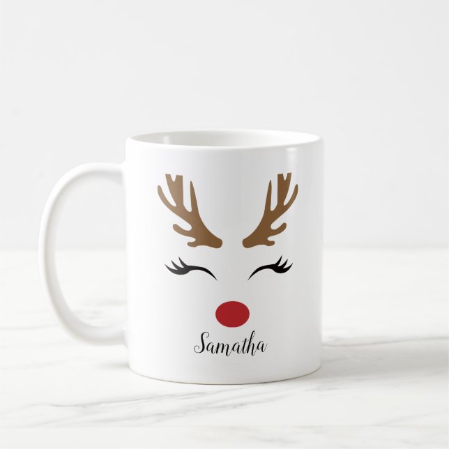 Caneca De Café Rosto de Rebelde de Natal Bonito Moderno (Esquerda)