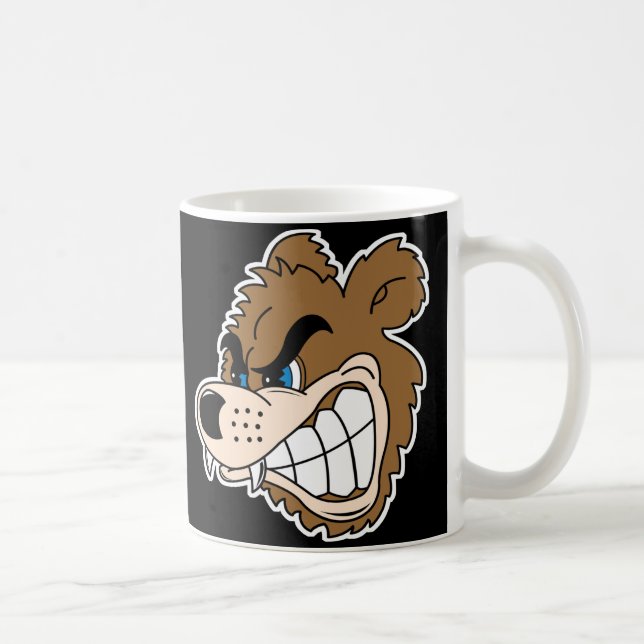 Caneca De Café rosto de urso rosnando com raiva (Direita)
