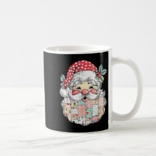 Caneca De Café Rosto do Papai Noel Remendado Natal Vintage Homens