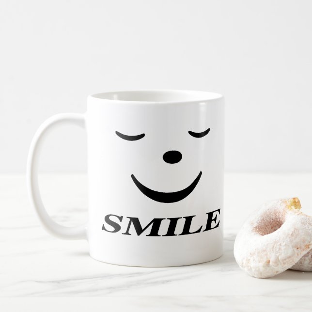 Caneca De Café Rosto Feliz (Com Donut)