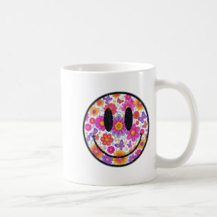 Caneca De Café Rosto Feliz de Daisy Retro Sorriso Cara Preppy Est