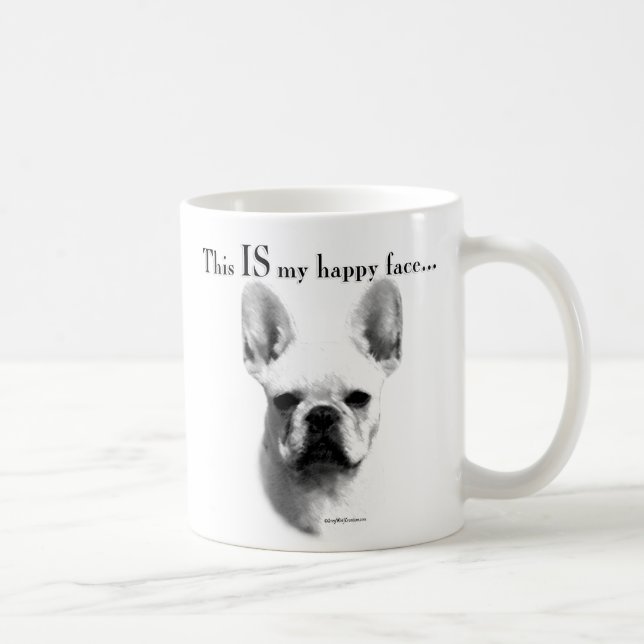 Caneca De Café Rosto Feliz do Buldogue Francês (Direita)