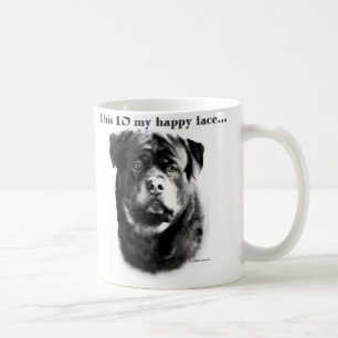 Caneca De Café Rosto Feliz Rottweiler