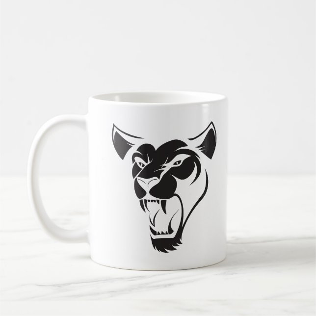 Caneca De Café Rosto Leão Zangado (Esquerda)