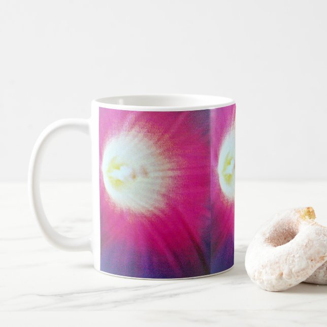 Caneca De Café Rosto Rosa-Roxo (Com Donut)