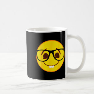 Caneca De Café Rosto Sorridente Amarelo Oficial Emoji Nerd Gles