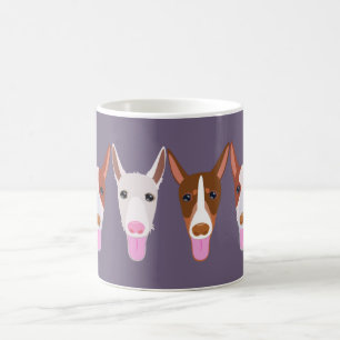 Caneca De Café Rostos de Cachorro Podenco Roxos