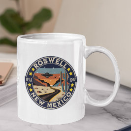 Caneca De Café Roswell New Mexico Nostalgic UFO Backdrop