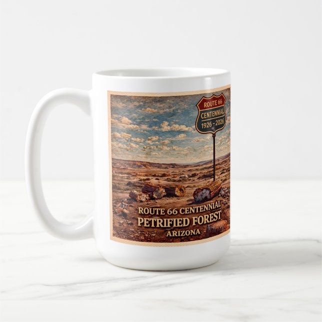 Caneca De Café Rota 66 Centenário Floresta Petrificada (Esquerda)