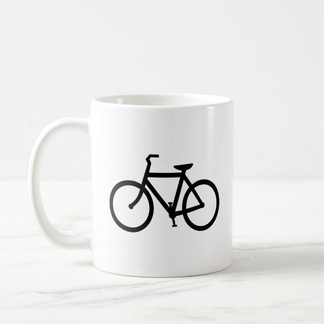 Caneca De Café Rota de Bicicleta Preta (Esquerda)