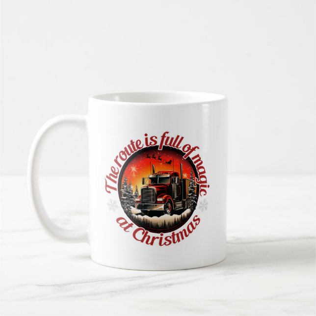 Caneca De Café Rota Mágica de Natal para Caminhoneiros (Esquerda)