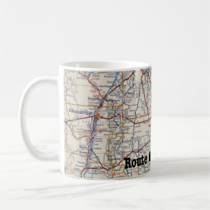 Caneca De Café Roteamento 66 Novo México - Mapa do Café na Vintag