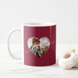 Caneca De Café Roteiro de Amor Foto Coração Vermelho